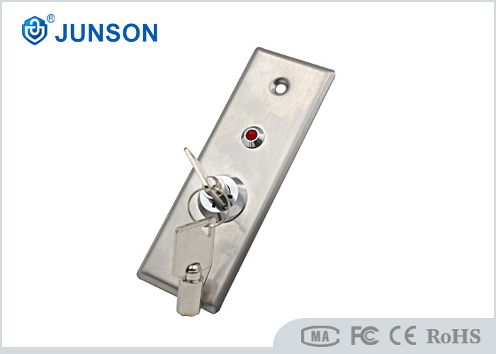 Przycisk otwierania drzwi ze stali nierdzewnej Slim Exit 115 * 40 mm z kluczową diodą LED