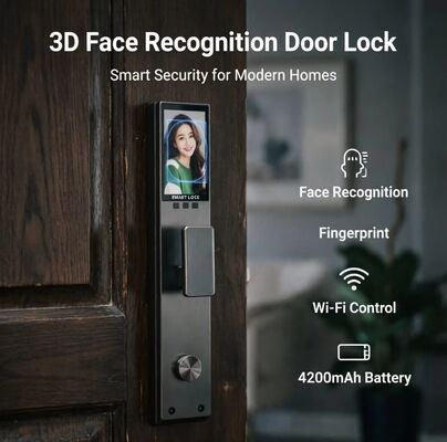 Wodoszczelny Smart Lock Real Time Video 3D rozpoznawanie twarzy Smart Fingerprint Lock