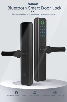 4.5V Low Power AlarmTT Lock App Wejście z czytnikiem linii papilarnych Blokada drzwi Stop aluminium do domu